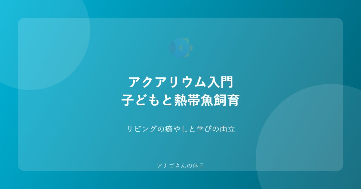 アクアリウム入門パパ子ども熱帯魚飼育ガイド
