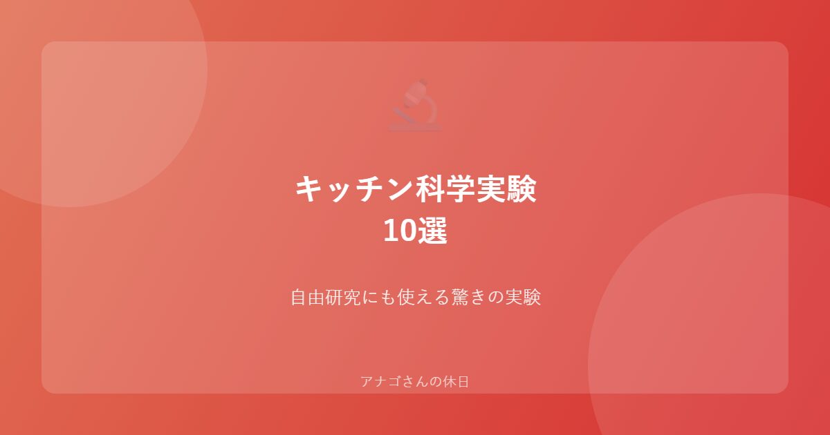パパと子どもの科学実験キッチンでできる自由研究